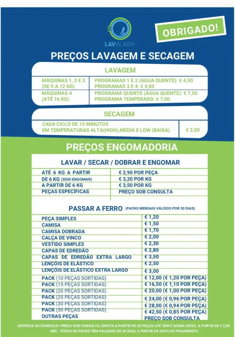 preços lav flash 2026